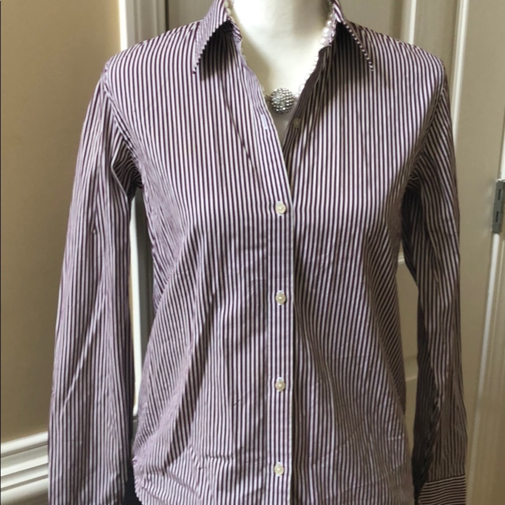 Lauren Ralph Lauren green label stripe button down - Picture 2 of 8